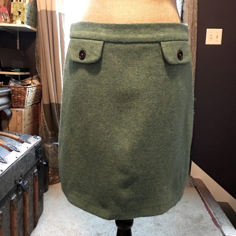 BODEN WOOL MIDI SKIRT WITH FRONT BUTTONS